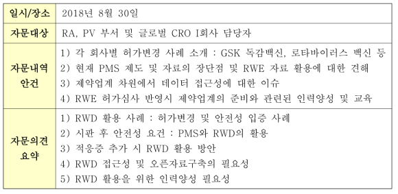 1차 Focus Interview Group 자문 수행 요약