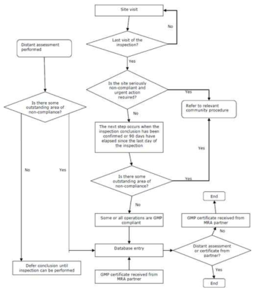 실사 후 GMP 인증과 관련된 과정 출처 : Compilation of European Union Procedures on Inspections and Exchange of Information
