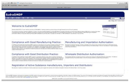 EudraGMDP website