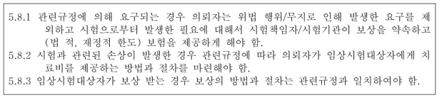 임상시험 대상자에 대한 보상 관련 ICH 규정