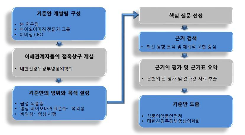 중추신경계 혈관성 질환 임상시험의 바이오이미징 기준안 개발 과정