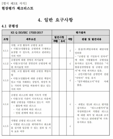 현장평가 체크리스트