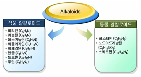 알칼로이드의 예