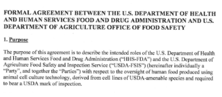 FDA와 USDA간 공식 협약 문서