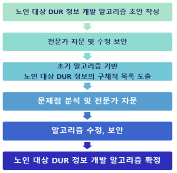 노인 대상 DUR 정보 개발 알고리듬 개발 프로세스