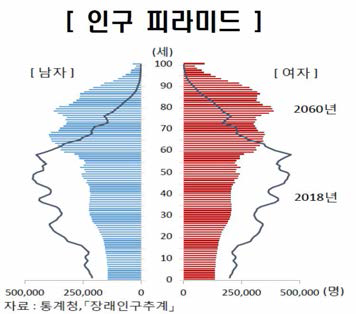 2018 통계청 인구 피라미드