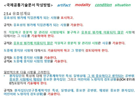 국제공통기술문서에 기술을 적용한 예시