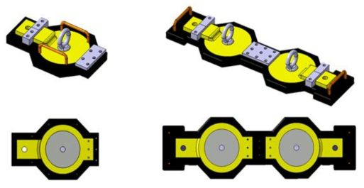 부착시스템 개념설계 (좌: 싱글 타입, 우: 더블 타입)