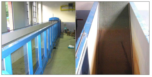 Wave flume and wave absorber