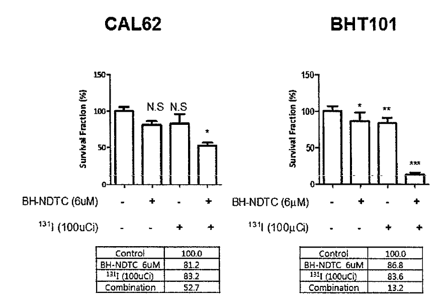 Increased cytotoxicity of 131I by BH-NDTC against anaplastic thyroid cancer cells