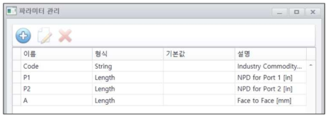 기자재 속성(파라미터) 정의