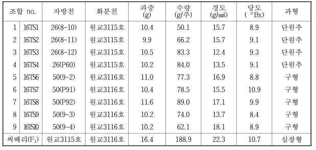 종자번식 딸기 ‘씨베리’의 교배본의 근친교배 조합의 수량 및 과실 특성 검정(‘16~’17)