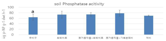 시험 전 처리별 Phosphatase 활성 비교