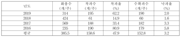 영주 후지 품종의 착과상황