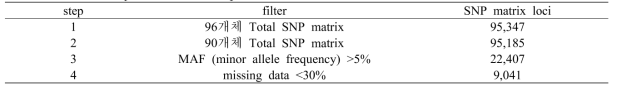 Summary of SNP filter process