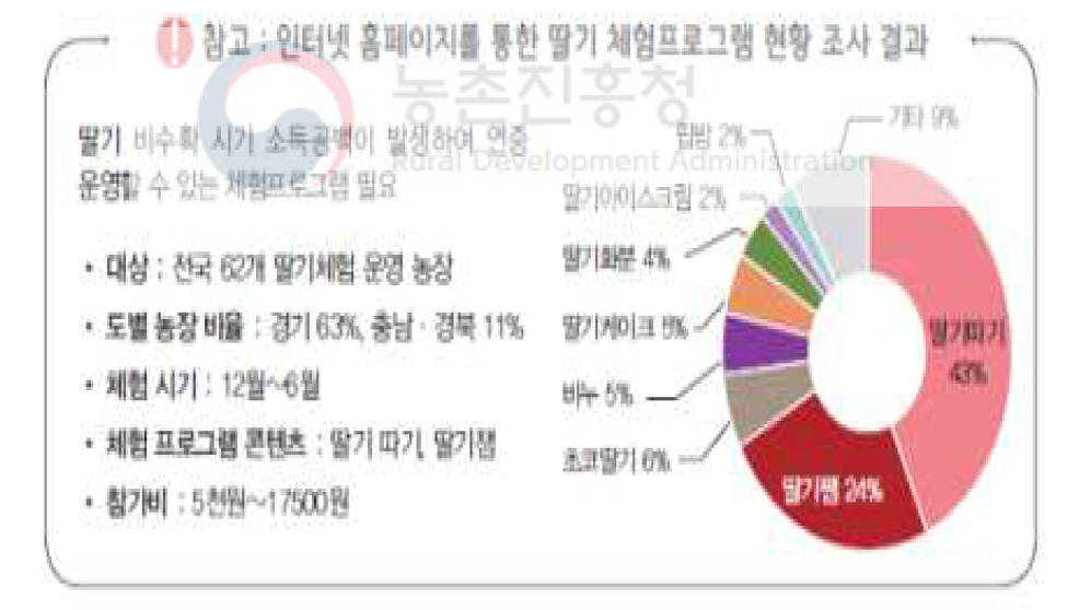 딸기 체험프로그램 현황