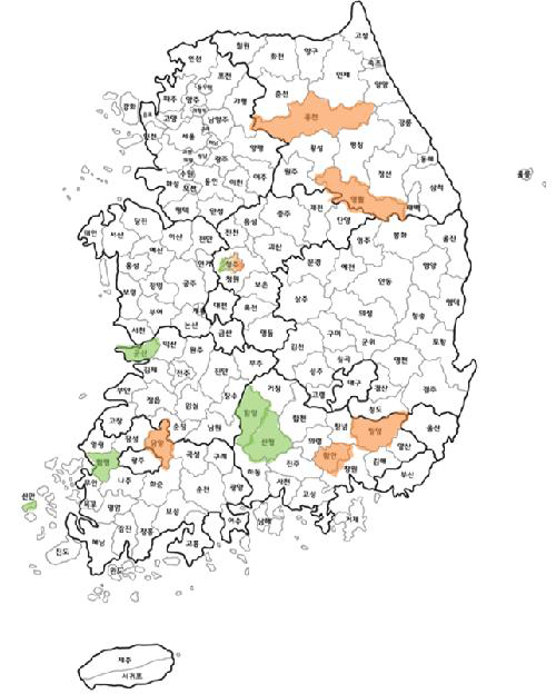 농촌기행 루트 소비자 이용 서비스 대상 아이템 선정 지역