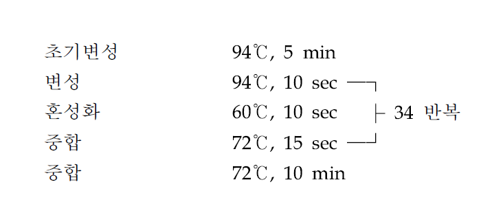 중합효소연쇄반응 조건