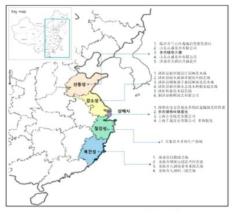 중국 내 주요 다육식물 판매기지