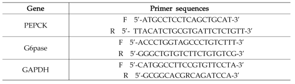 Primer sequence used in real-time PCR quantification of mRNA