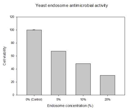 효모 추출 엔도솜을 처리시 항균력 확인