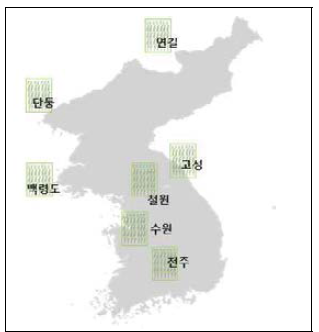 단인자 저항성 검정을 위한 포장 조성 지역