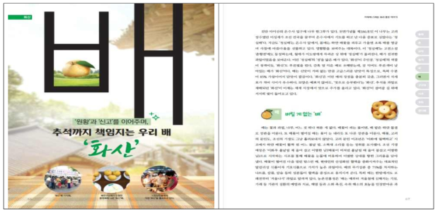 배 품종 ‘화산’ 스토리텔링