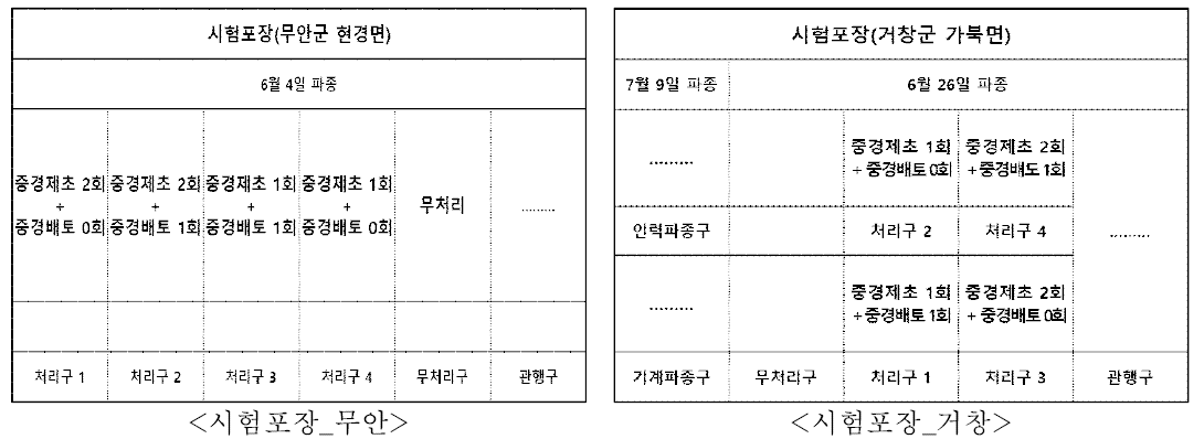 시험포장 배치도