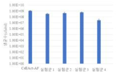 A. faecalis EBN-NS13 C/N ratio 연구 실험 배지 생균수 결과