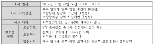 모항항 정밀조사 내용 요약