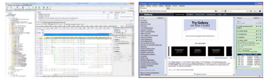 Geneious v.8. 및 Galaxy 프로그램