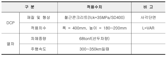 DCP설계시 고려인자