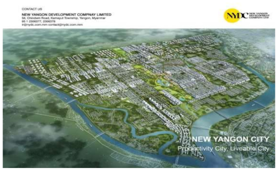 미얀마 양곤 신도시 마스터플랜 출처 : https://www.nydc.com.mm/master-plan-infographics