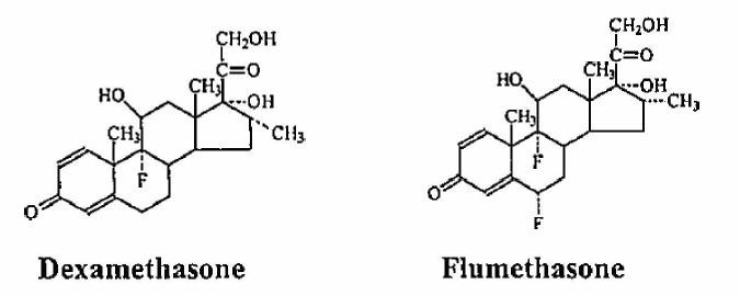 덱사메타손과 플루메타손의 구조