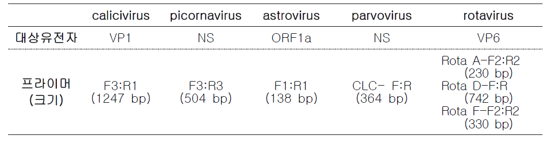 7종 바이러스에 대한 유전적 진단을 위한 프라이머 설계
