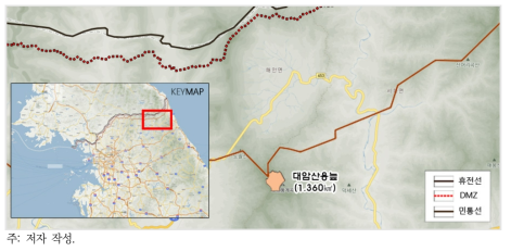 습지보호지역 위치도(대암산 용늪)