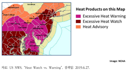 미국 NOAA의 폭염 경보 시스템