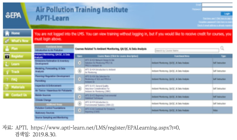 APTI: 미국 EPA의 주정부 담당자 대상 대기오염 교육 프로그램
