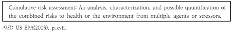 EPA의 누적위해성평가의 정의