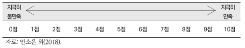 삶에 대한 만족도 지표 응답척도