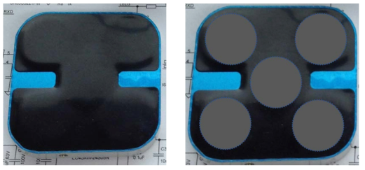 Multi-element transducer (MT1000)와 엘리먼트 배렬 투시도