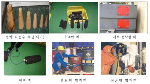 종래 파공봉쇄용 기술수준 및 연구개발품 예