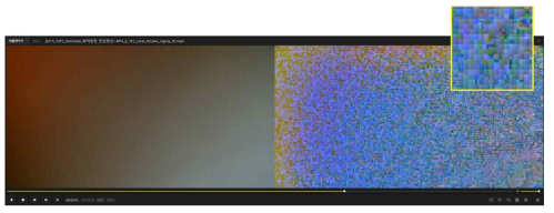 손실 압축 데이터에 시각 강화 처리했을 때 나타나는 coding blocking artifact