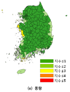 지자체별 자연재난 노출성 평가 결과(계속)