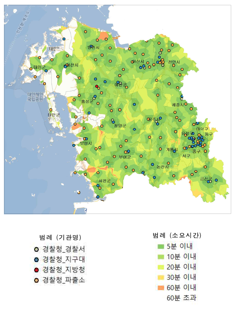 지역별 경찰 자원동원 소요시간