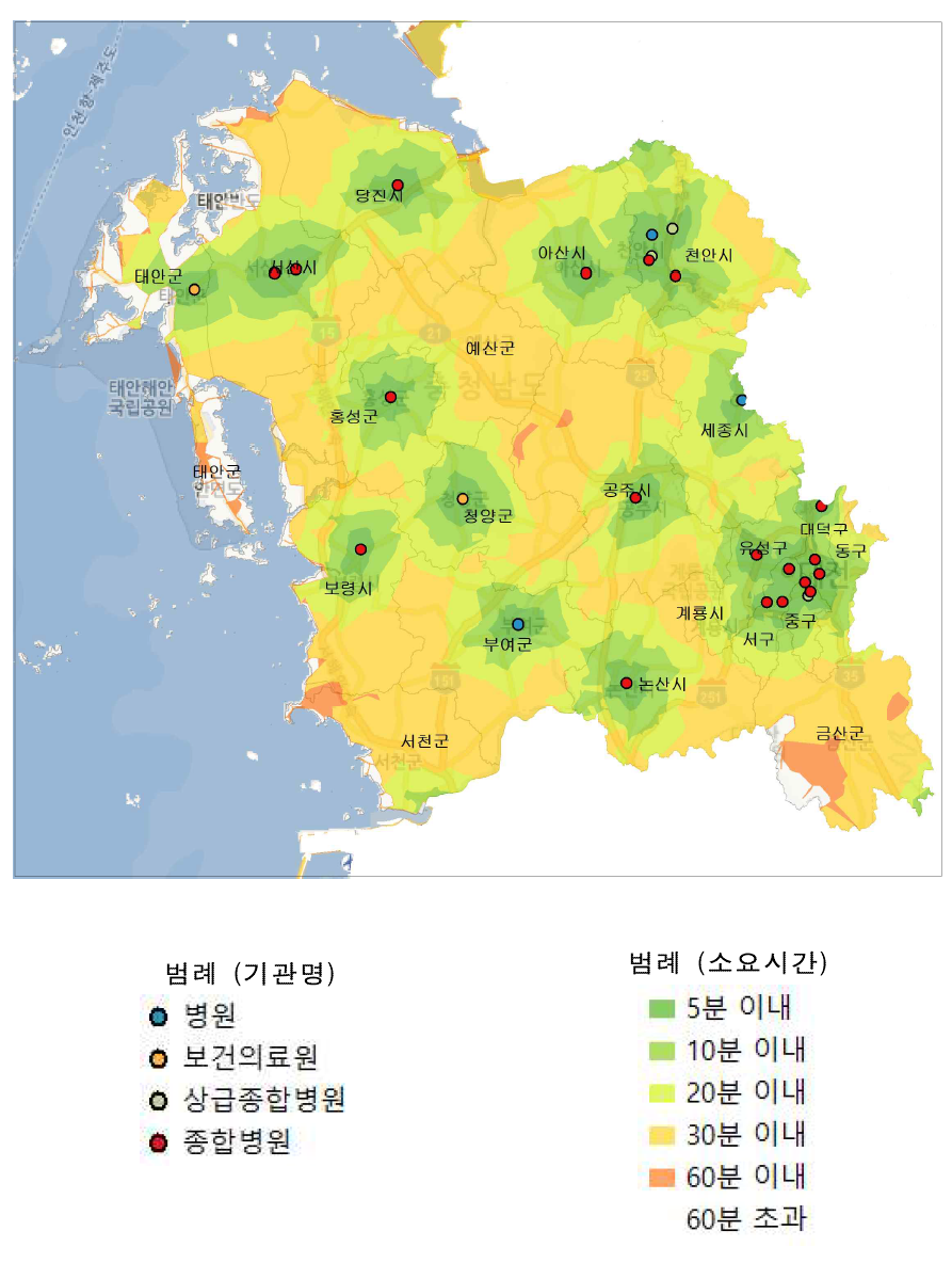 지역별 응급의료 자원동원 소요시간