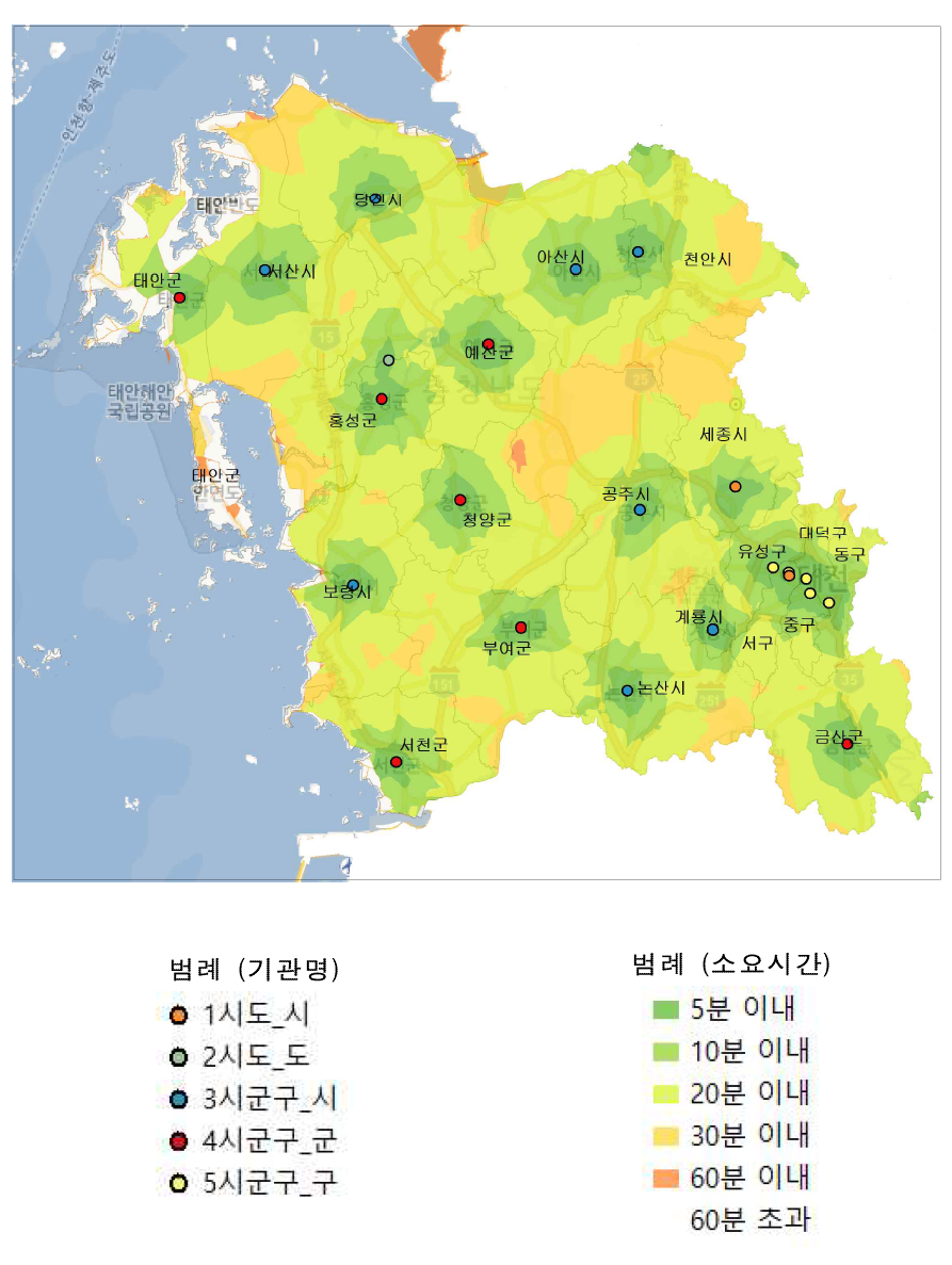 지역별 지자체 자원동원 소요시간