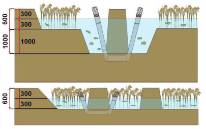 친환경 논 생태복합양식장 단면도