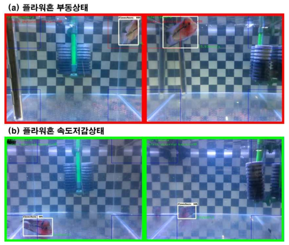 이상행동 분석 개발 진행 화면 (플라워혼)