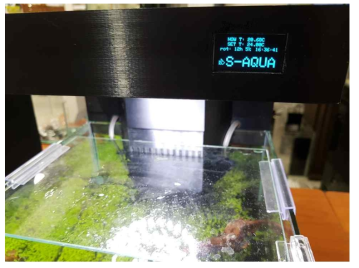 1.2인치 OLED 정보 표시 창(수온, pH, 수위, 환수정보)